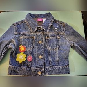 Girls Disney Mickey Mouse/floral Denim Jacket sz 6-6x